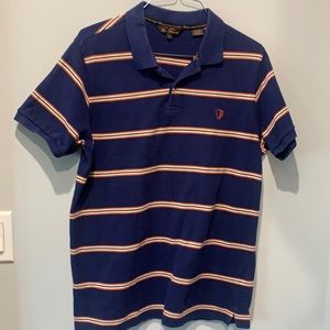 Ben Sherman size large blue orange striped polo